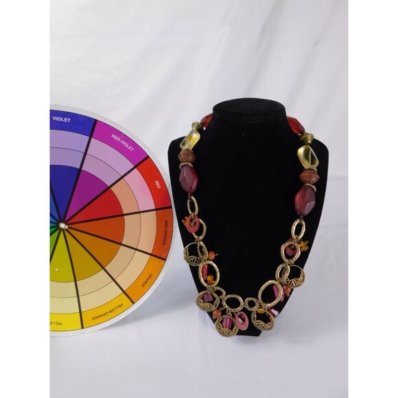 Coldwater Creek Statement Necklace Multi Strand Beaded Mixed Media Boho Gift Jew - Picture 7 of 7